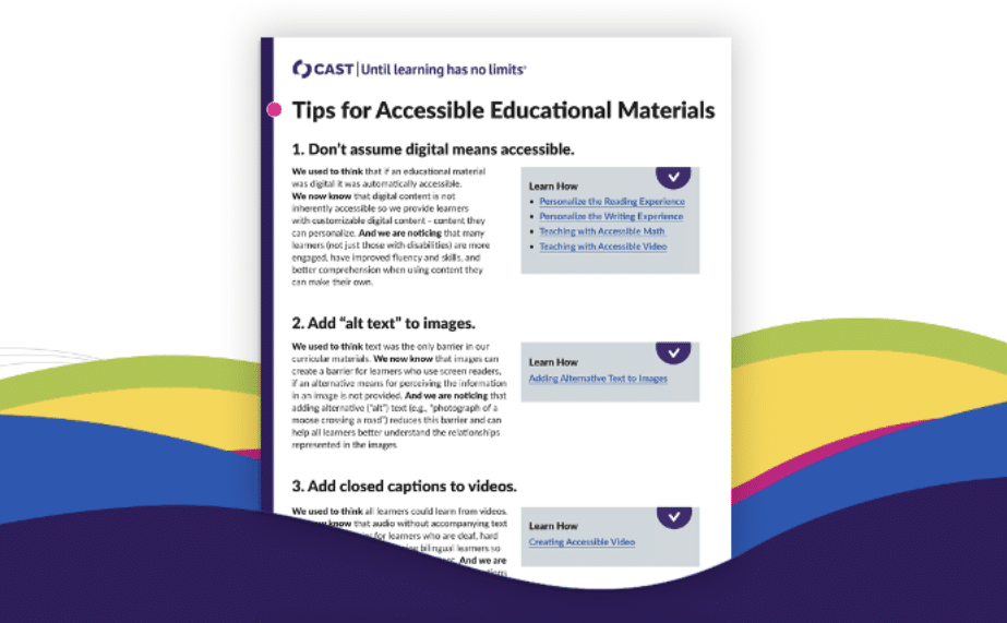 Tips for accessible education materials